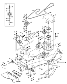 Mower Deck - 50-Inch Stamped Diagram and Parts List for 19A40013 (50Inch-100)(2011) Cub Cadet Lawn Tractor